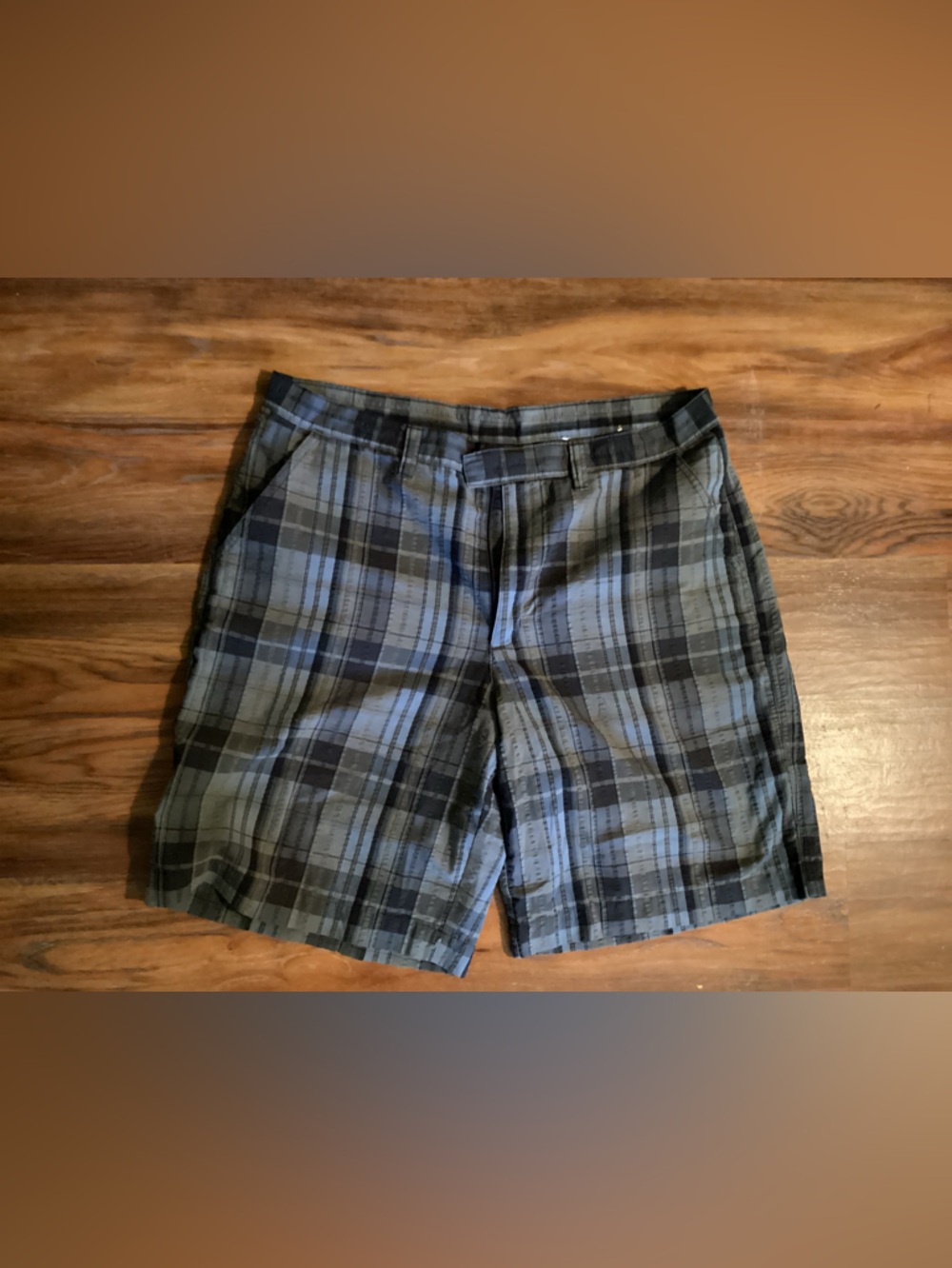 Patagonia Black and Blue Plaid Men's Shorts